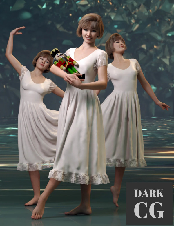 Nutcracker Dance Poses for Clara 8.1 and Genesis 8.1 Female Daz3D, Poser: Nutcracker Dance Poses for Clara 8.1 and Genesis 8.1 Female