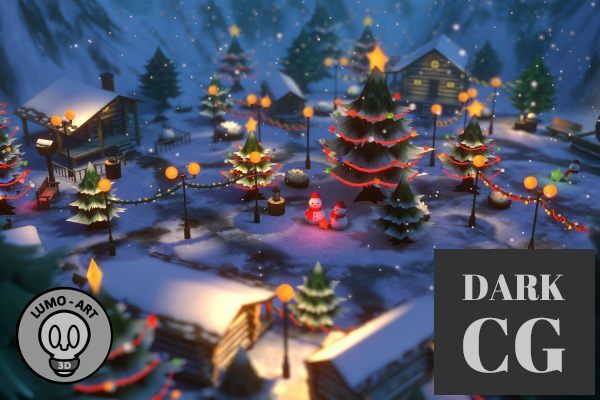 Unity Asset Christmas Log Village Pack Interior Exterior VR Mobile