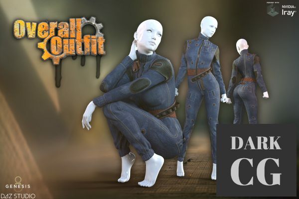 Overall Outfit G8F Daz3D, Poser: Overall Outfit G8F
