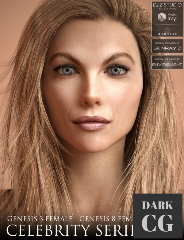 Celebrity Series 67 for Genesis 3 and Genesis 8 Female Daz3D, Poser: Celebrity Series 67 for Genesis 3 and Genesis 8 Female