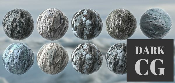 Winter Snow Ice Glacier Seamless PBR Texture Material Pack Bundle