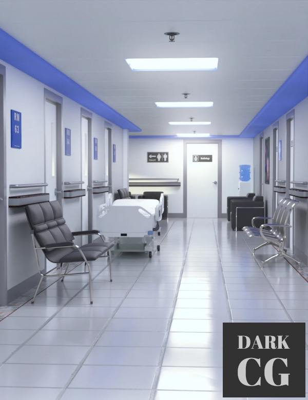 Hospital Hallway Daz3D, Poser: Hospital Hallway