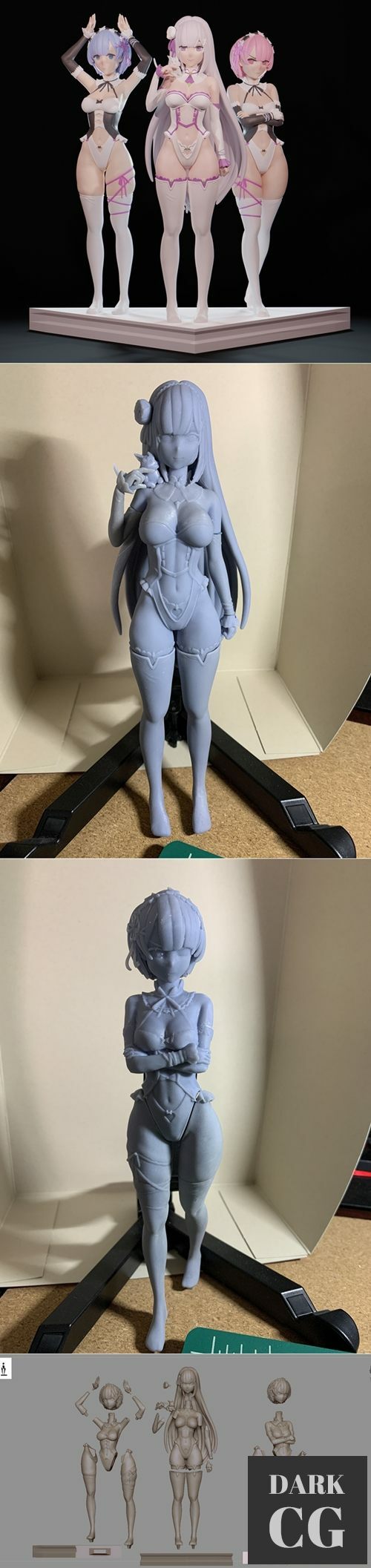 Rem Emilia and Ram - Re zero Rezero – 3D Print