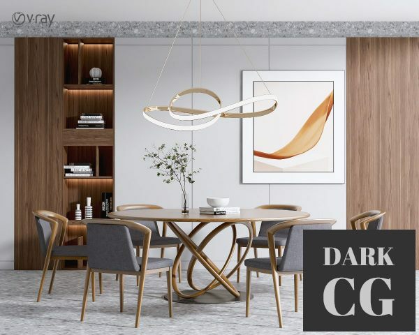 3D Model Table and chair set 2021 20