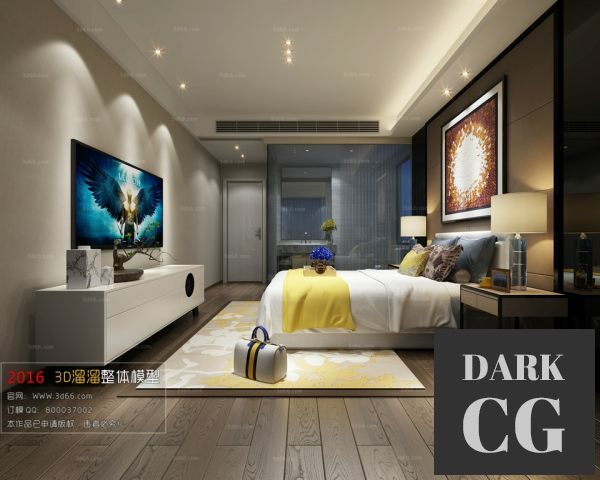 3D Scene Modern Style Bedroom Interior 51