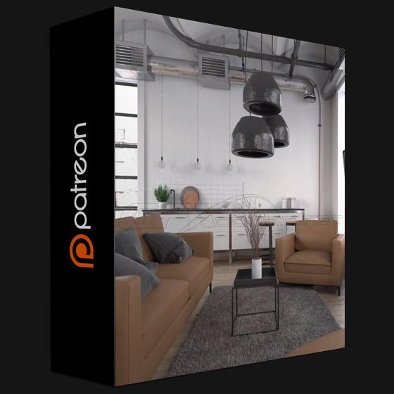 Patreon Interior tutorial with Cinema 4D and Octane by vudumotion