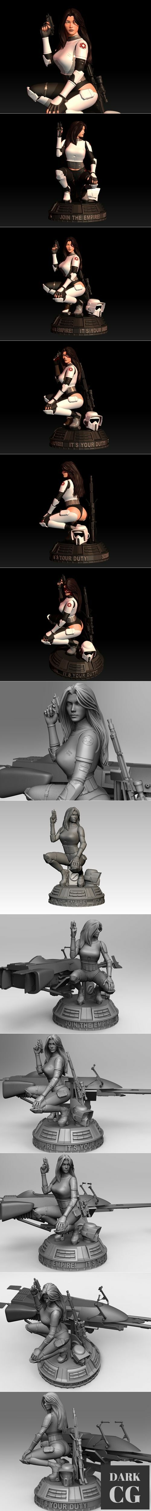 3D Model Star Wars Girl 3D Print