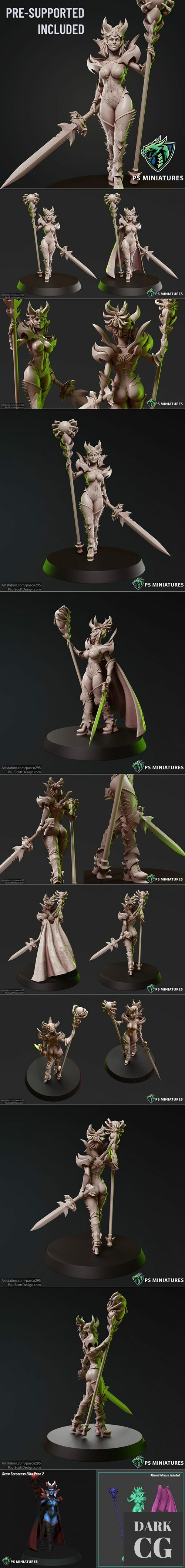 Drow Sorceress Elite Pose 2 – 3D Print