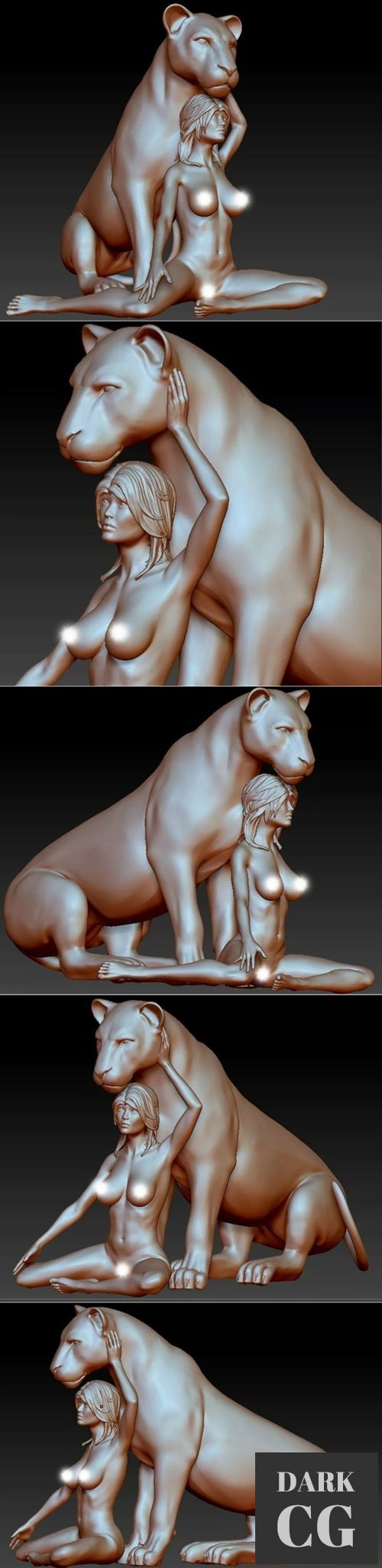 Lioness women naked – 3D Print