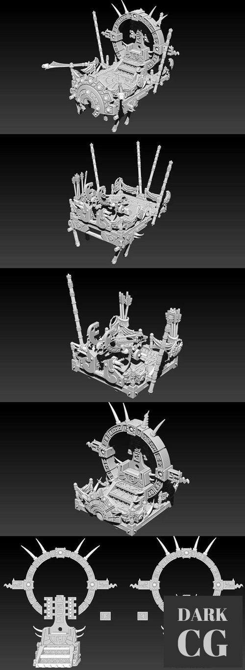 Saurian Stegy-Howdah 2.0 - Accessories Model – 3D Print