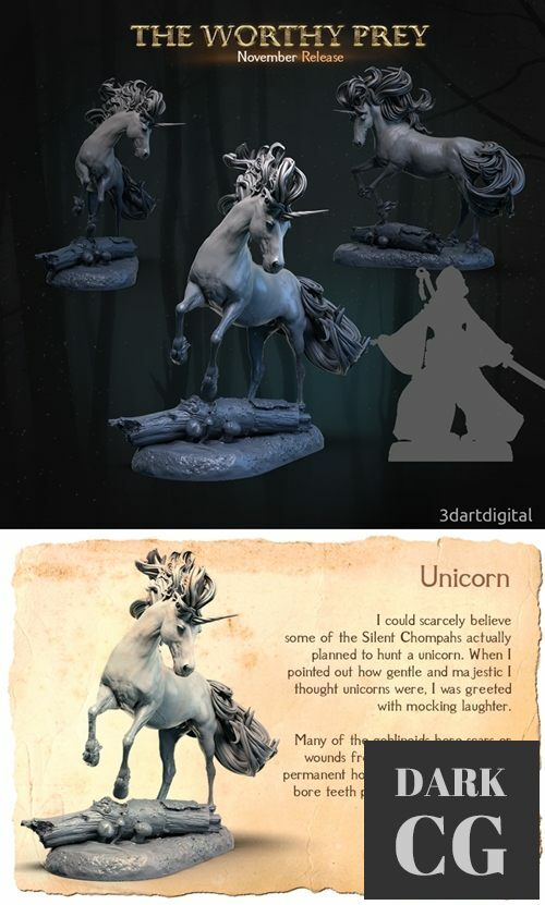 White Unicorn – 3D Print
