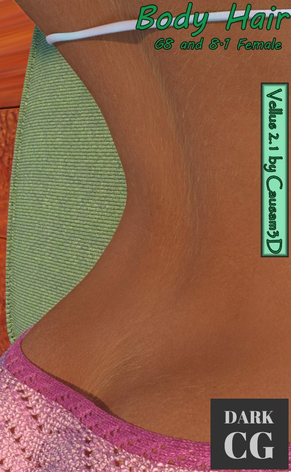 Daz3D, Poser: Vellus 2.1 Body Hair for Genesis 8 and 8.1 Female