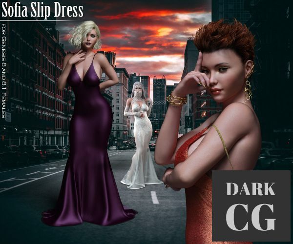 Sofia Slip Dress for Genesis 8 and Genesis 8 1 Females