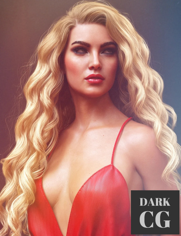 dForce Romantic Curly Hair for Genesis 8 and 8 1 Females