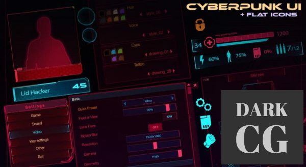 Unreal Engine Marketplace – Cyberpunk RPG UI