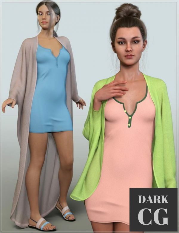 Daz3D, Poser: dForce Casual Summer Outfit for Genesis 8 and 8.1 Females