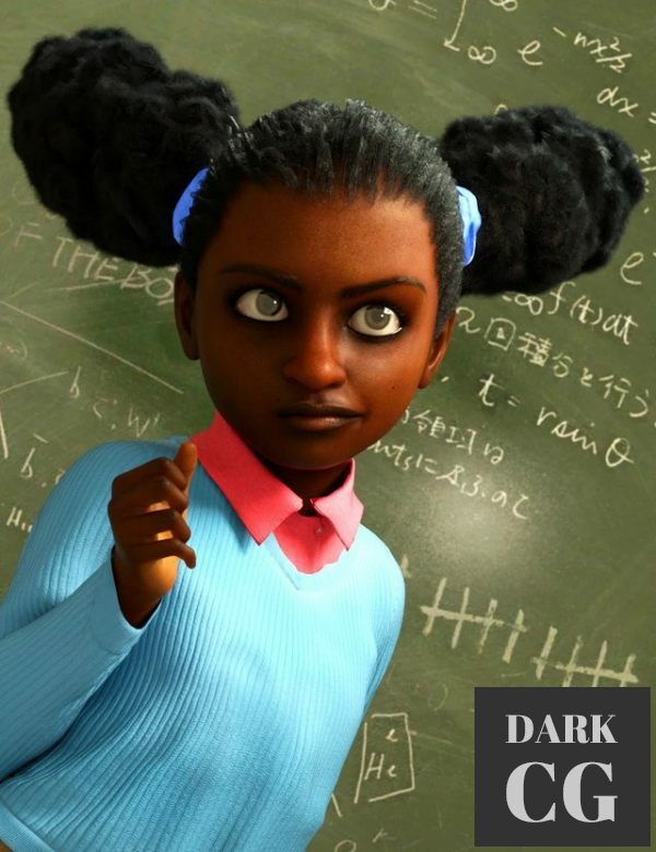 Daz3D, Poser: Double Puff Afro Puff Hair Style for Genesis 8 Females