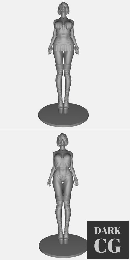 Girl wearing sexy lingerie and short jeans – 3D Print