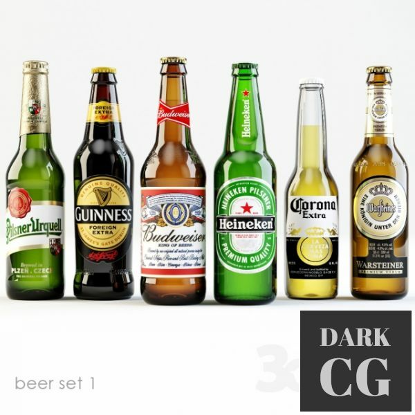 3D Model Bottles of beer 1