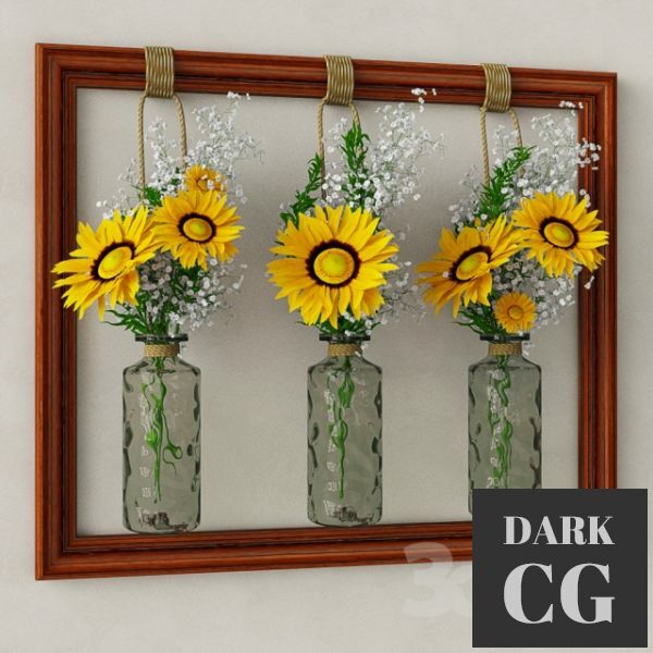 3D Model Decorative set with sunflowers