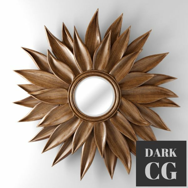 3D Model Mirror in a modern Peony frame