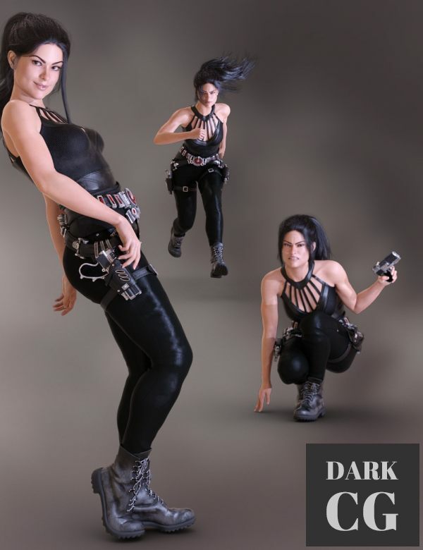 Dauntless Poses for CJ 8 and Genesis 8 Female Daz3D, Poser: Dauntless Poses for CJ 8 and Genesis 8 Female