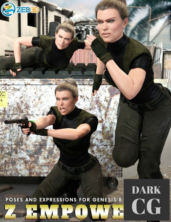 Daz3D, Poser: Z Empowered Poses and Expressions for CJ 8