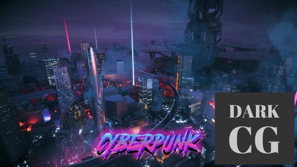 C4D Octane render Cyberpunk city Magic Wonder Skyscrapers CBD japan neon