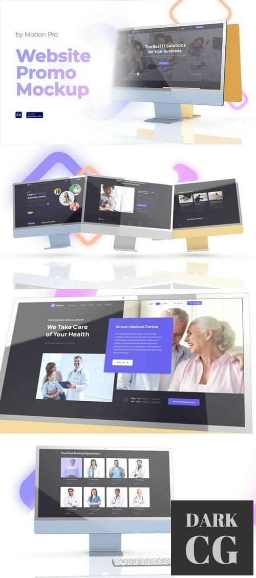 Website Promo Mockup - 3D Display 35442558