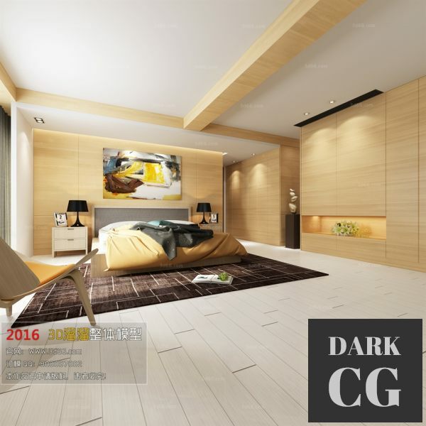 3D Scene Modern Style Bedroom Interior 54