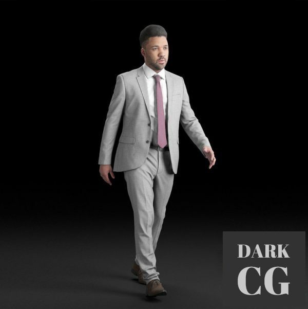 3D Model Elegant business man in a gray suit 3D Scan