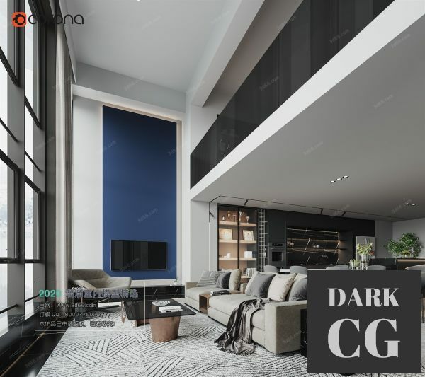 3D Scene Modern Style Living Room 2020 A112 Corona