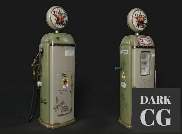 3D Model Gas pump Texaco