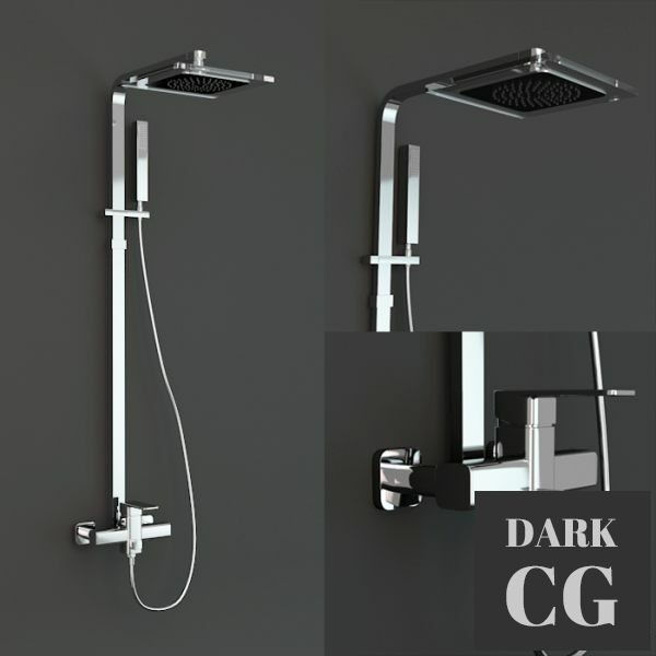 3D Model Damixa slate shower set