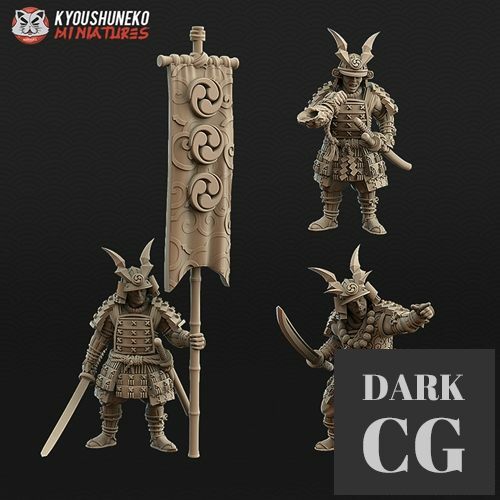 Japanese Samurai Command Group – 3D Print