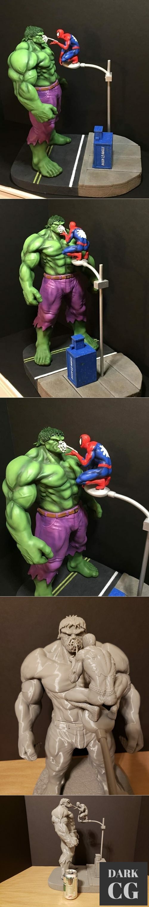 Hulk and Spider Man Diorama – 3D Print
