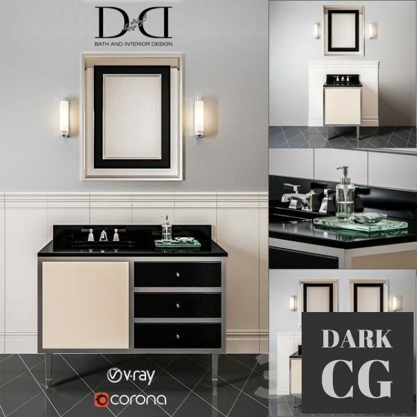 3D Model Devon Devon Jazz collection 3 Vanity Unit