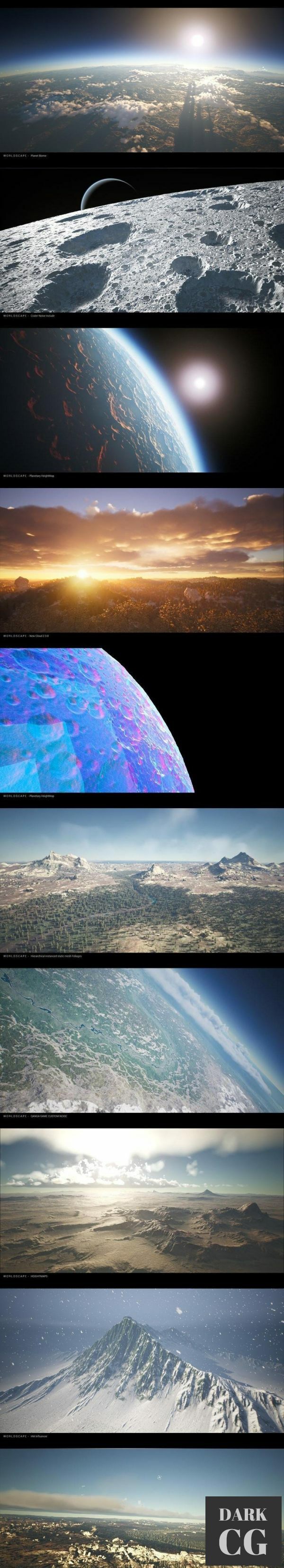 Unreal Engine Marketplace – WorldScape Plugin – Make planets and infinite worlds