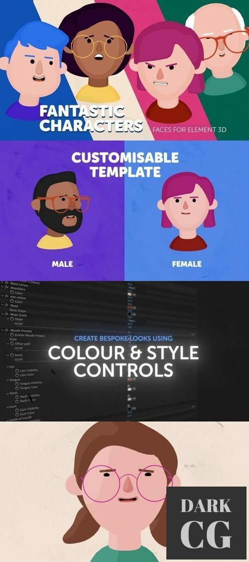 Fantastic Characters Faces for Element 3D 35646665