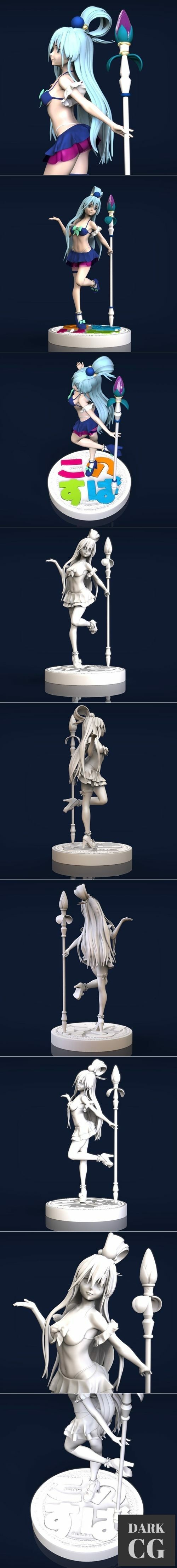 3D Model Goddess Aqua from anime series KonoSuba 3D Print