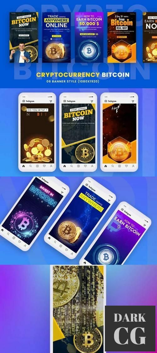 Cryptocurrency Bitcoin Stories Pack 35429393