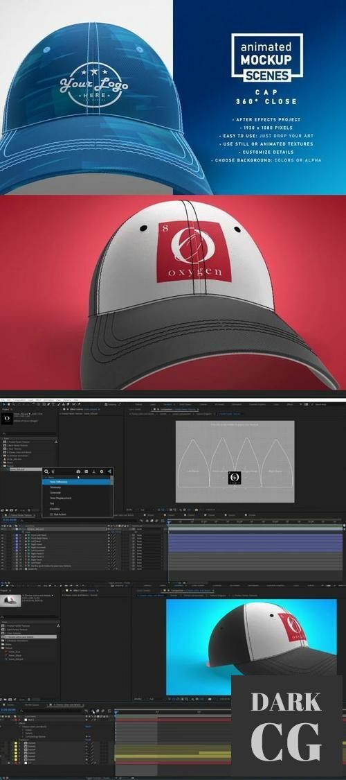 Cap Mockup Template 360º Close - Animated Mockup SCENES 33427781