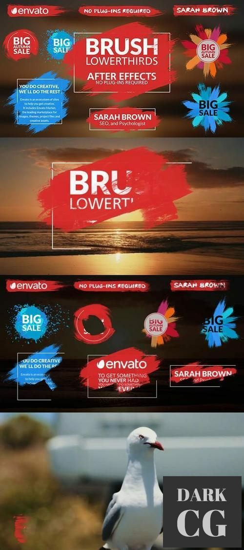 Brush Lower Thirds | After Effects Template 17843408