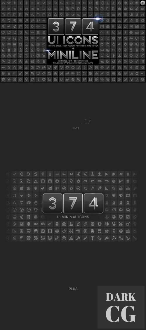 UI Minimal Icons Miniline Font 11993701