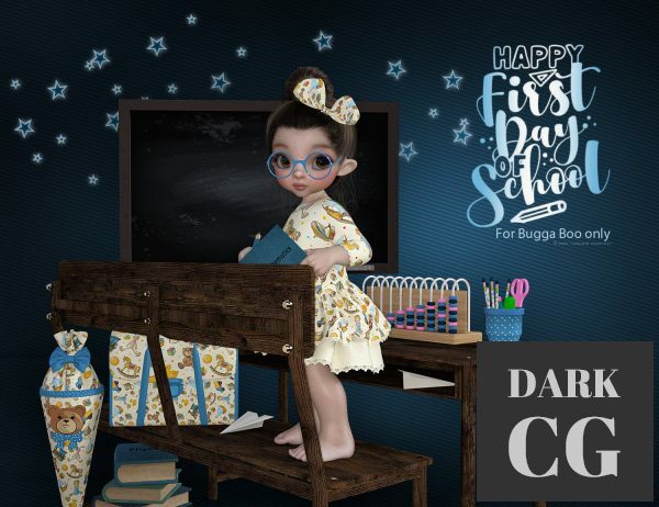Happy First Day of School Daz3D, Poser: Happy First Day of School
