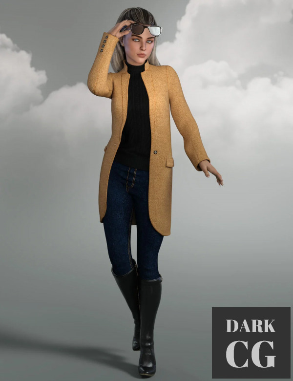 dForce Brookes Autumn Outfit for Genesis 8 Females Daz3D, Poser: dForce Brookes Autumn Outfit for Genesis 8 Females