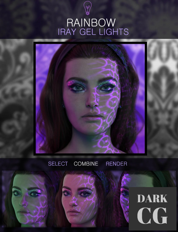 Daz3D, Poser: Rainbow Gel Portrait Lighting for Iray