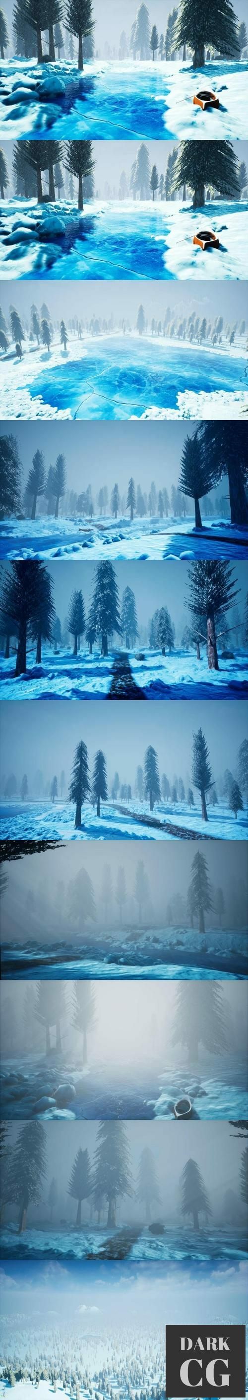 Unreal Engine Stylized Snowy Forest