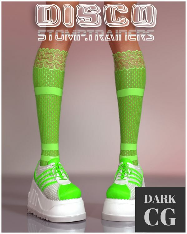 Disco Stomp Trainers G8F Daz3D, Poser: Disco Stomp Trainers G8F