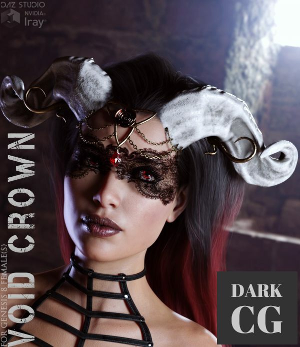 Void Crown for Genesis 8 Females Daz3D, Poser: Void Crown for Genesis 8 Females